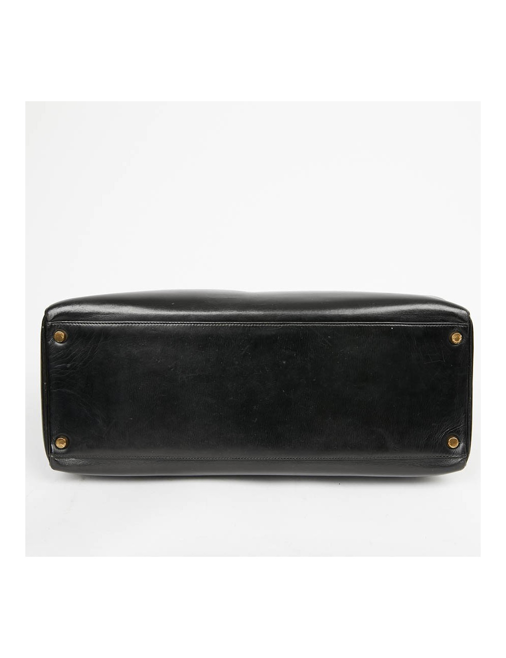 Sac à main Kelly 35 HERMES cuir box noir Vintage