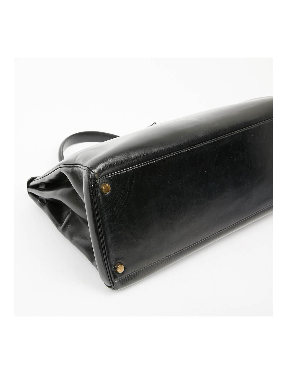 Sac à main Kelly 35 HERMES cuir box noir Vintage