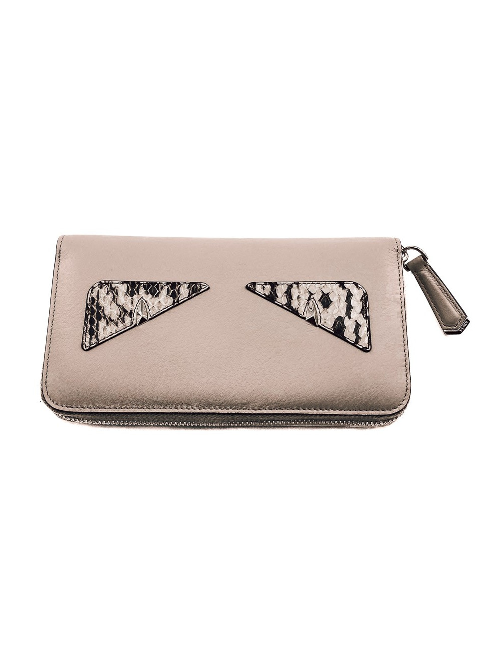 FENDI taupe snake wallet