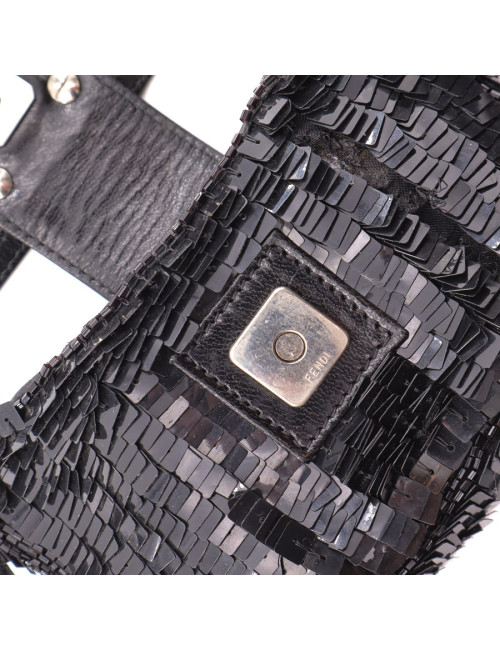 Mini baguette FENDI sequins noirs