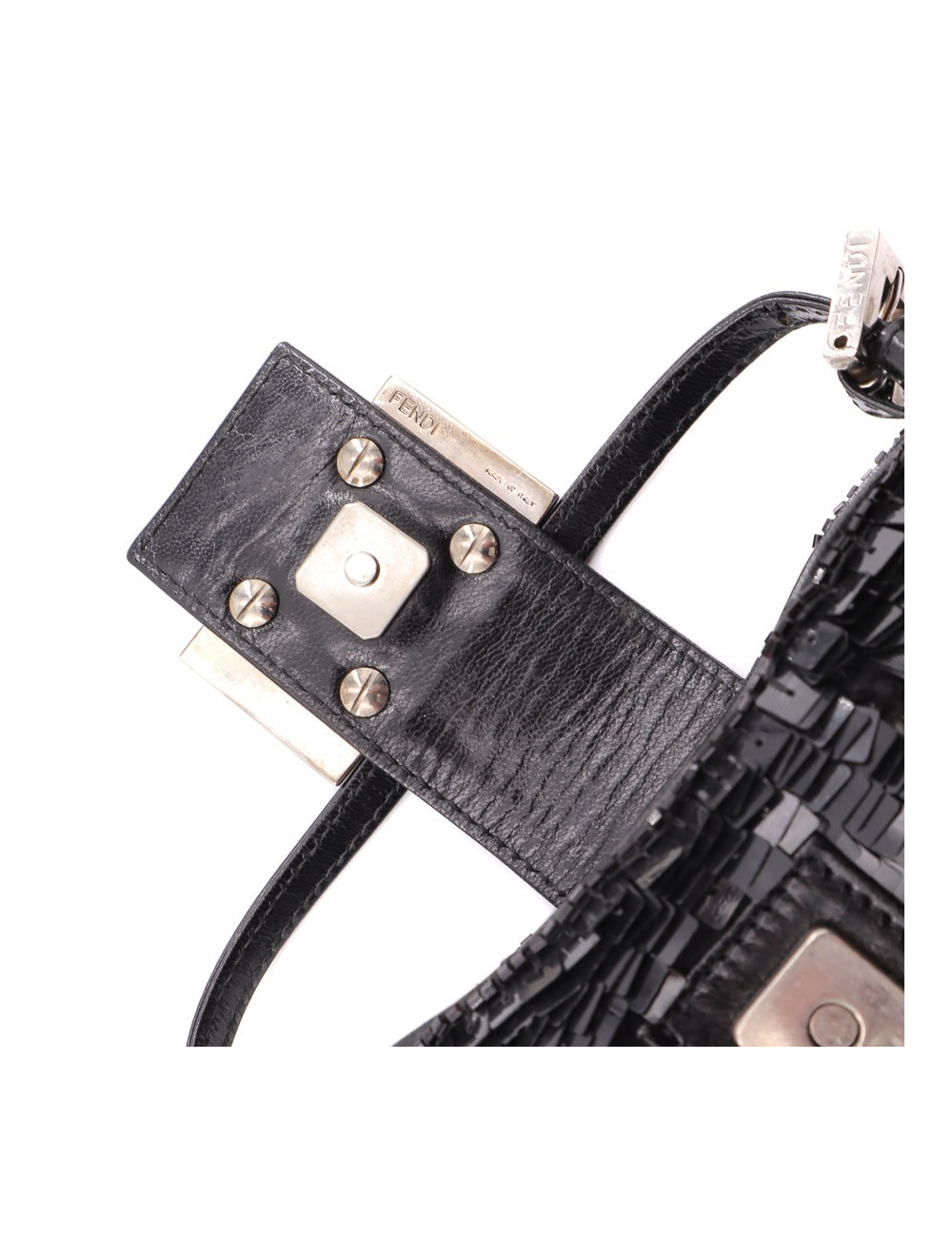 Mini baguette FENDI sequins noirs