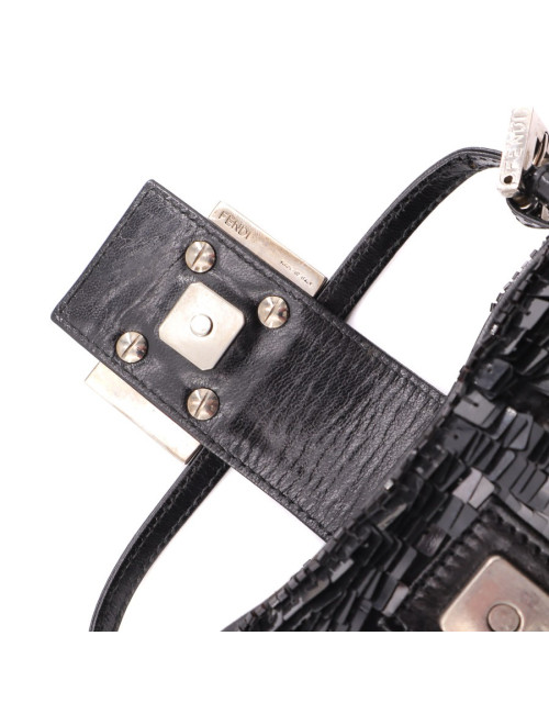 Mini baguette FENDI sequins noirs