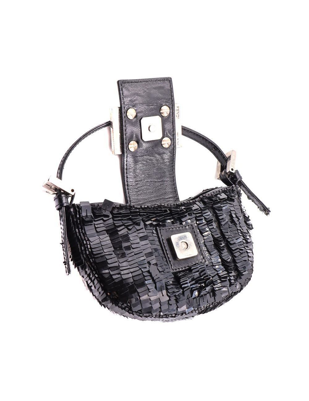 Mini baguette FENDI sequins noirs
