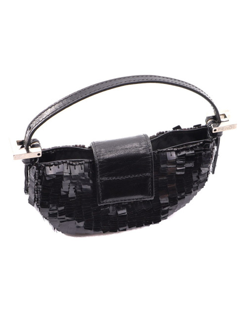 Mini baguette FENDI sequins noirs