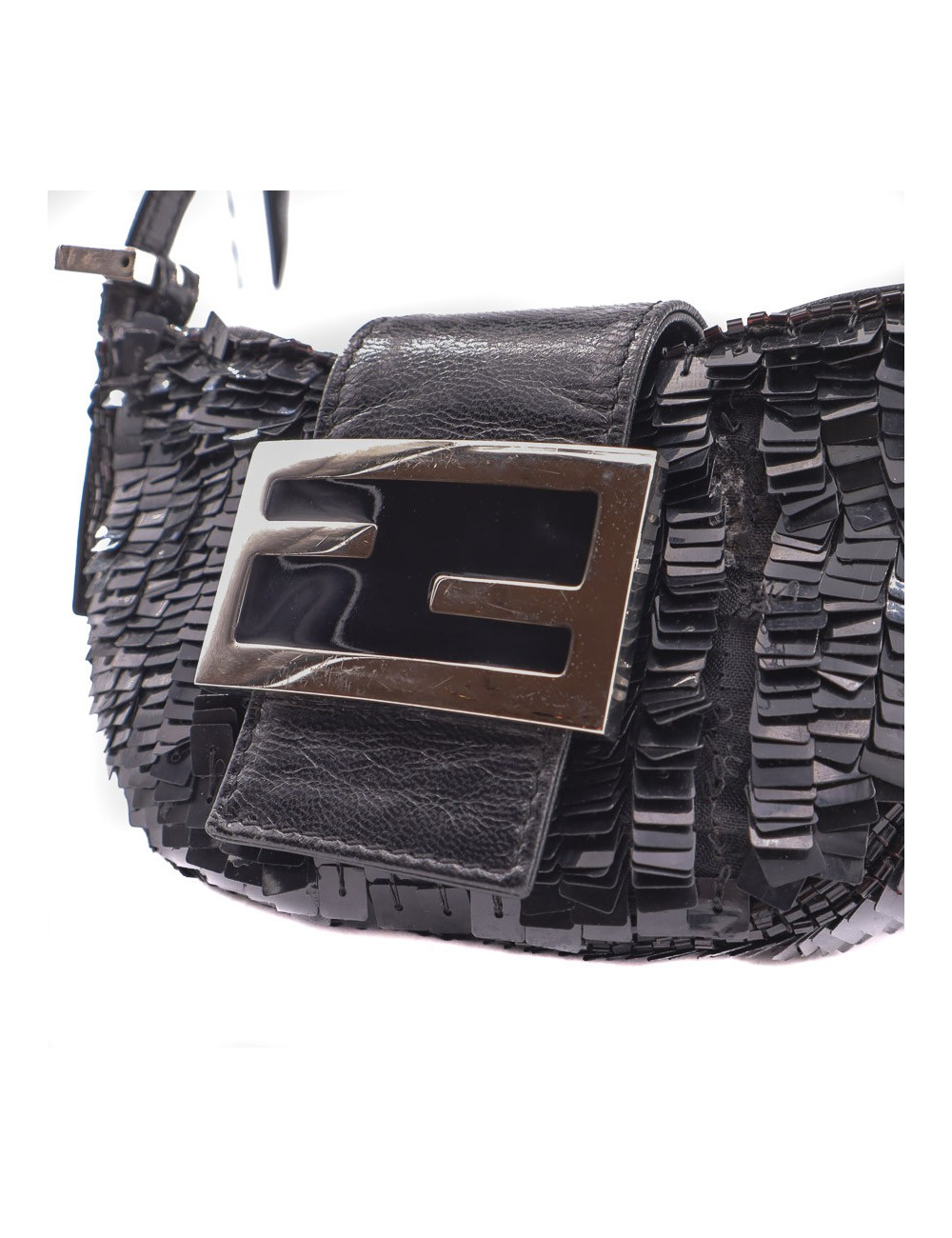 Mini baguette FENDI sequins noirs