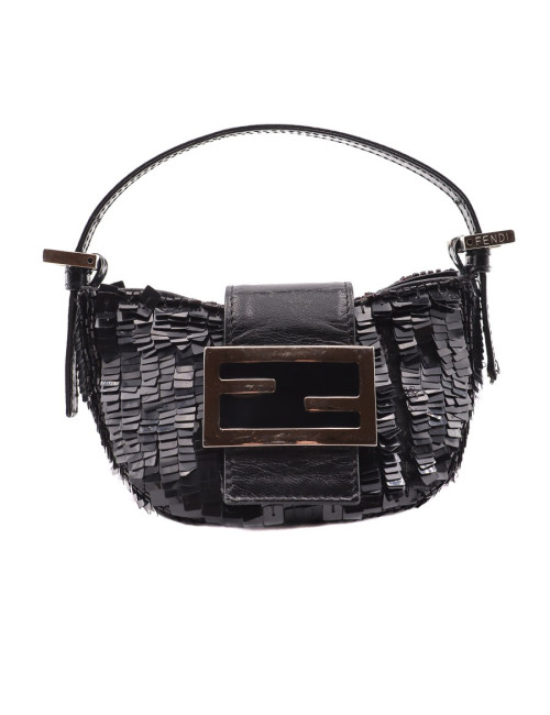 Mini baguette FENDI sequins noirs