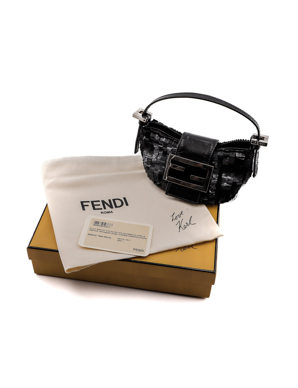 Mini baguette FENDI sequins noirs