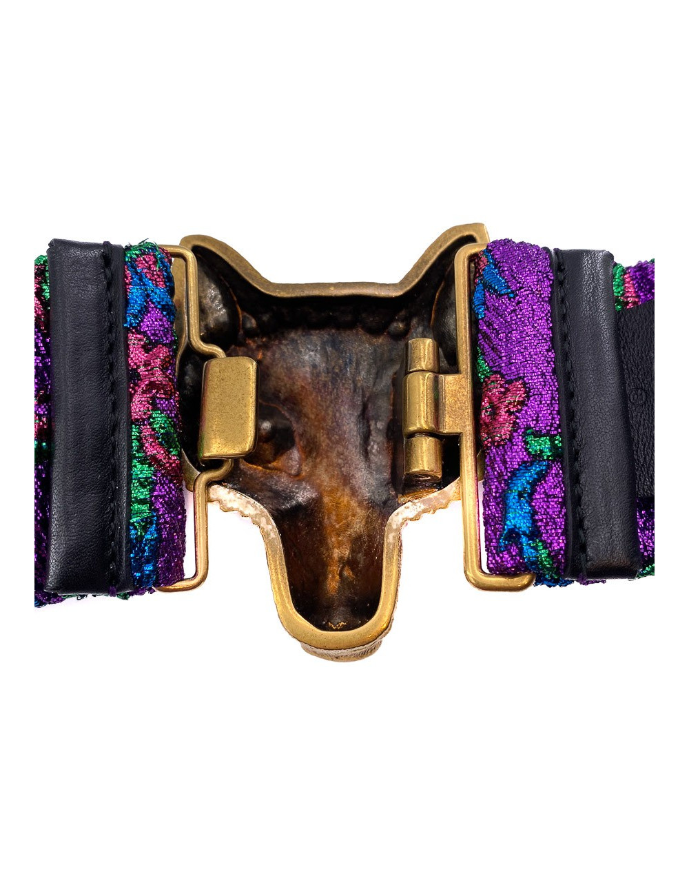 ceinture Vintage CHANEL chaine entrelacée de cuir