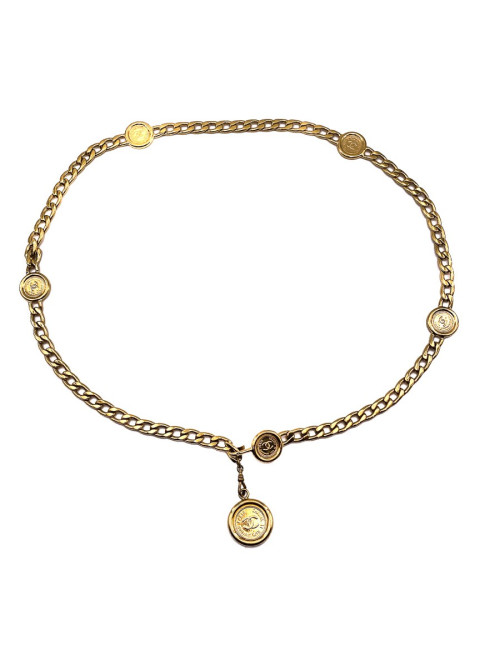 CHANEL ceinture pièces vintage dorée