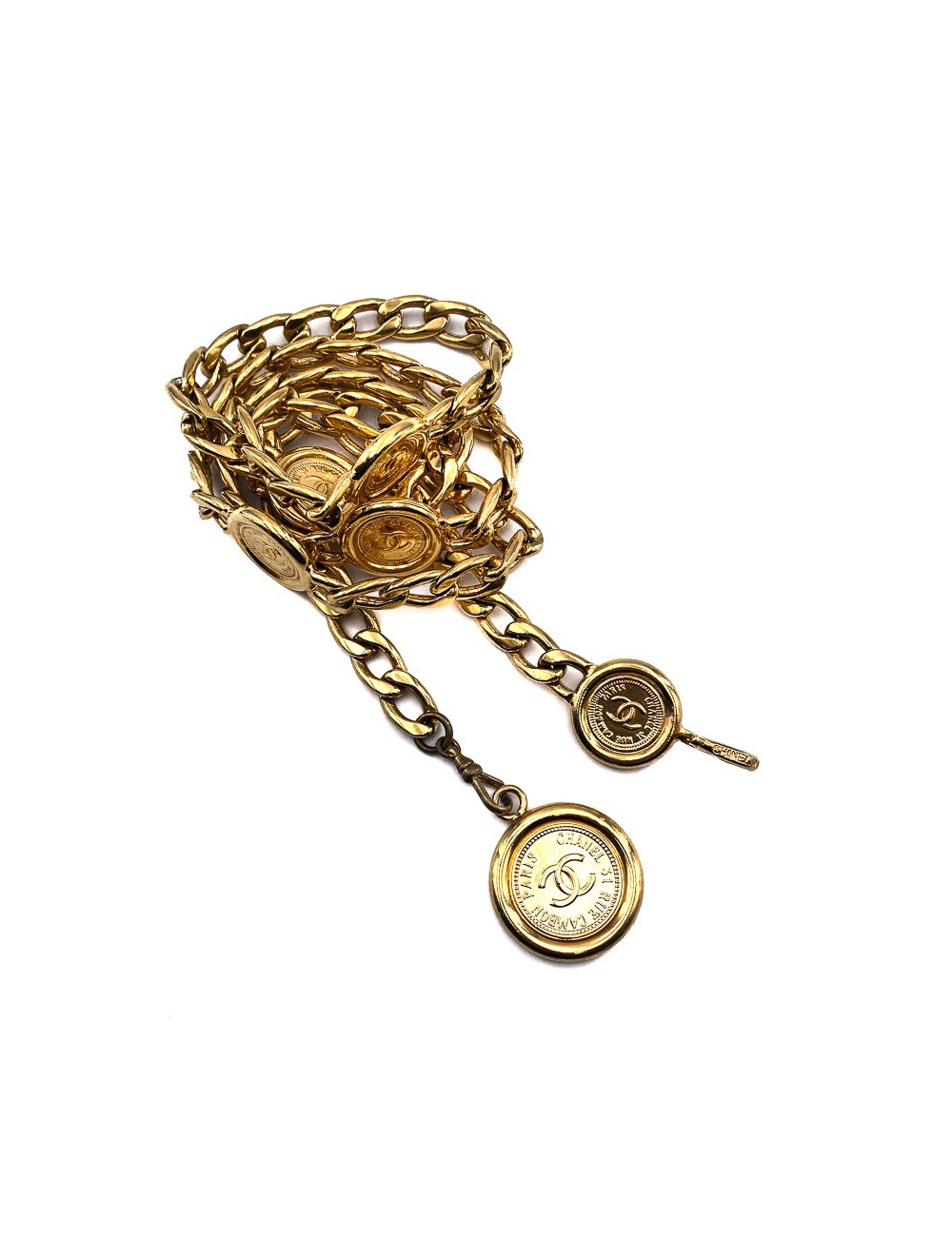 CHANEL ceinture pièces vintage dorée