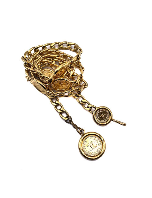 CHANEL ceinture pièces vintage dorée