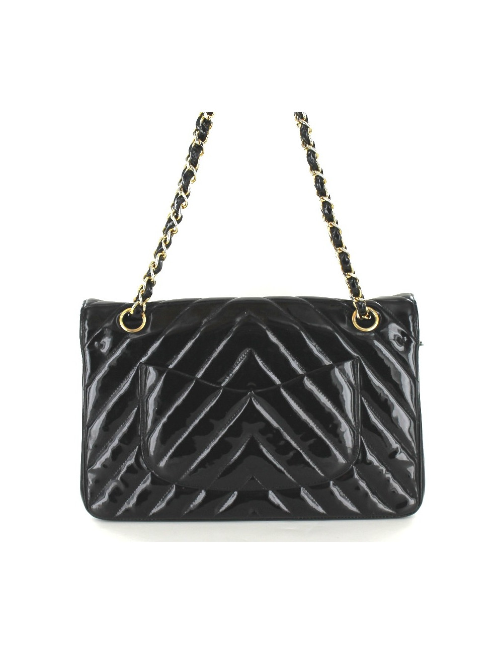 Sac CHANEL timeless en cuir vernis noir 