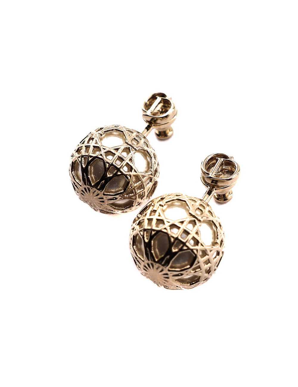 Boucles d'oreille DIOR tribale dorées