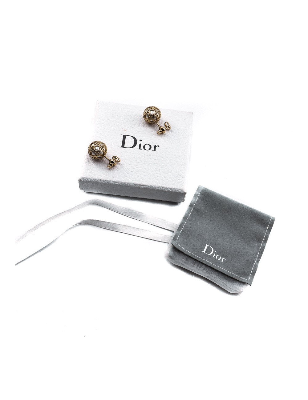 Boucles d'oreille DIOR tribale dorées