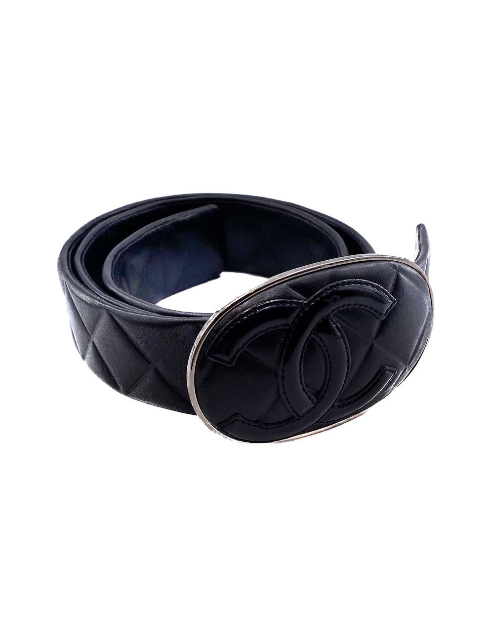 Ceinture cuir noir T85 CHANEL