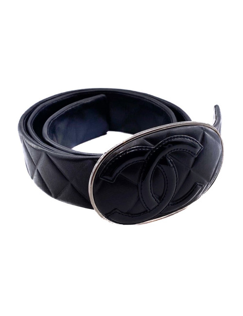 Ceinture cuir noir T85 CHANEL