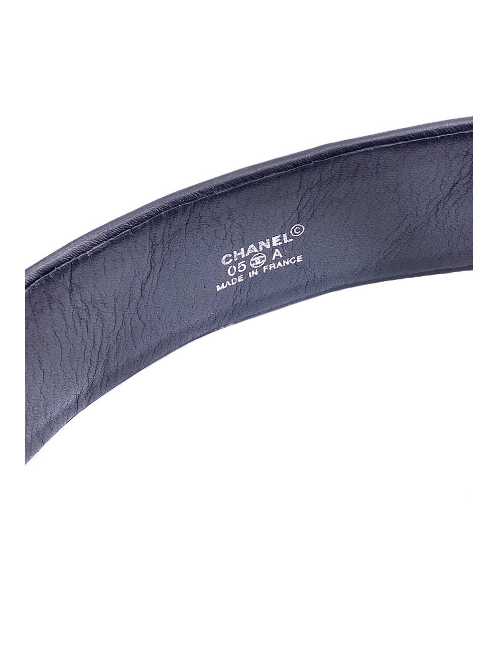 Ceinture cuir noir T85 CHANEL