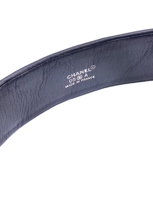 Ceinture cuir noir T85 CHANEL