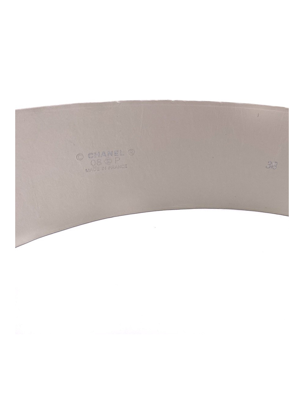 Ceinture beige CHANEL cuir et pâte de verre T38