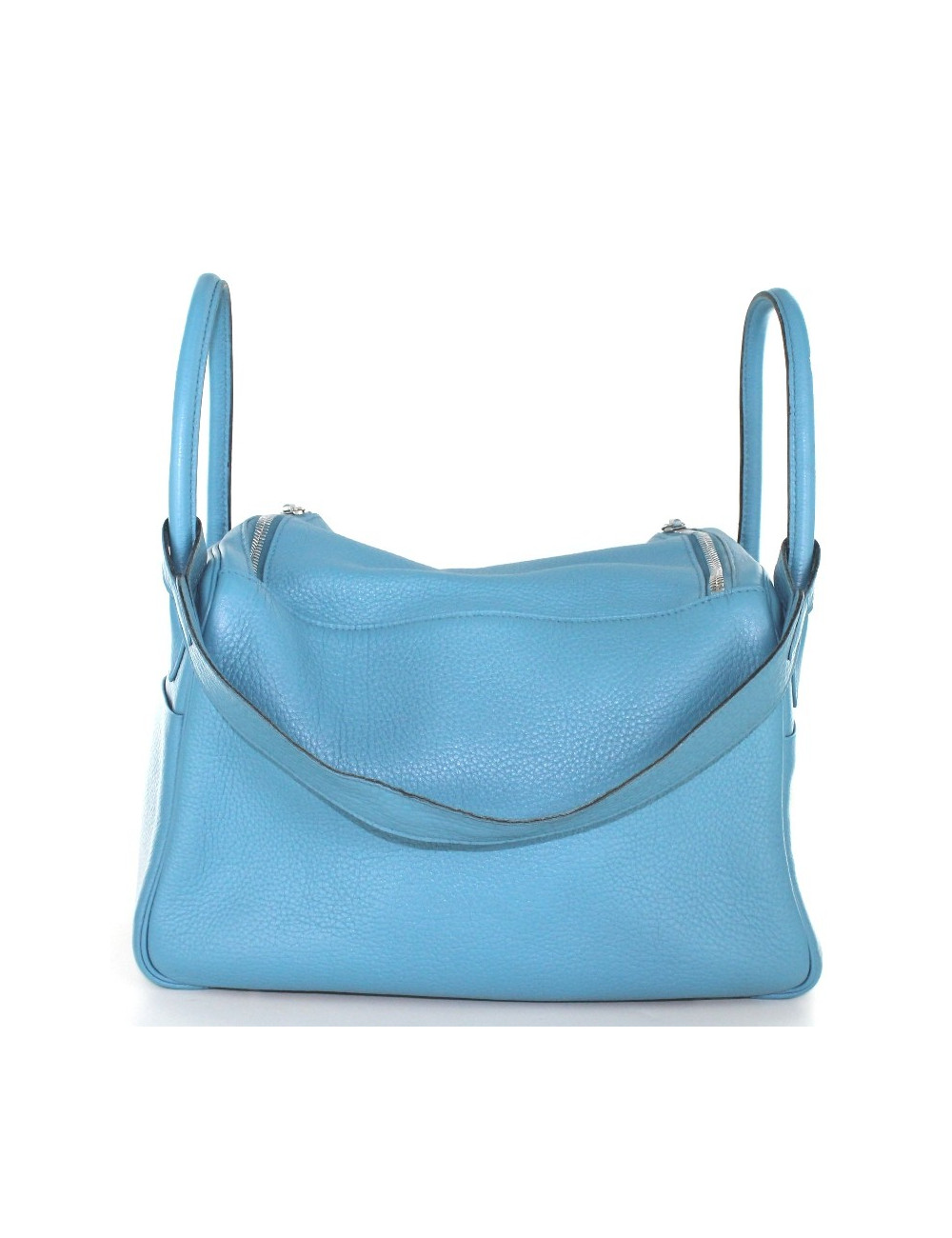 LINDY 30 HERMES en cuir taurillon bleu 