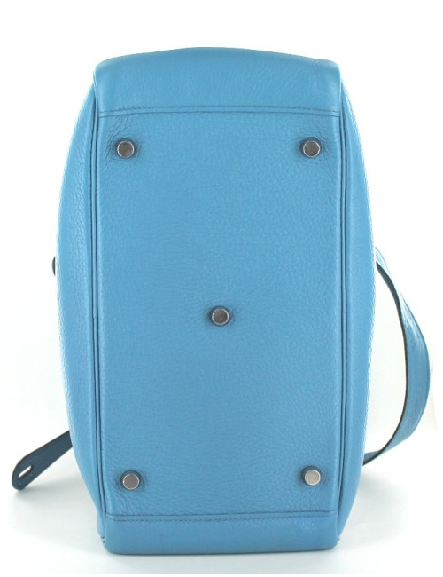 LINDY 30 HERMES en cuir taurillon bleu 