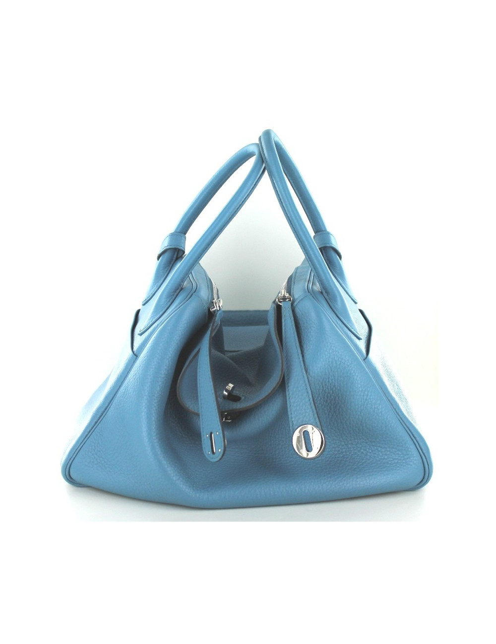 LINDY HERMES en cuir taurillon bleu 