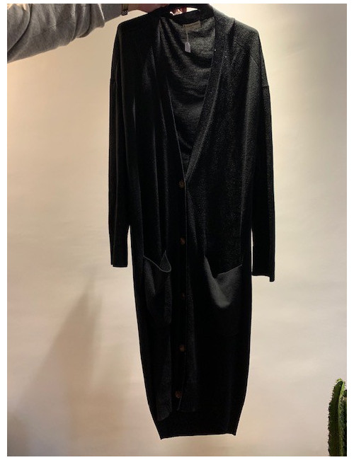 Gilet long BALENCIAGA T44 laine noire