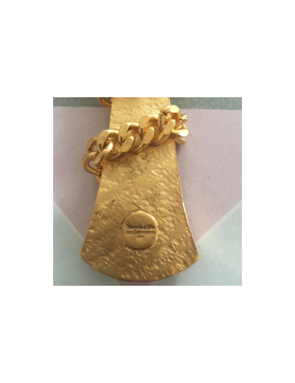 MARGUERITE DE VALOIS chained gilded cross necklace