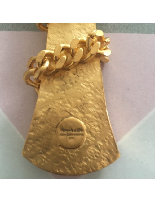 MARGUERITE DE VALOIS chained gilded cross necklace