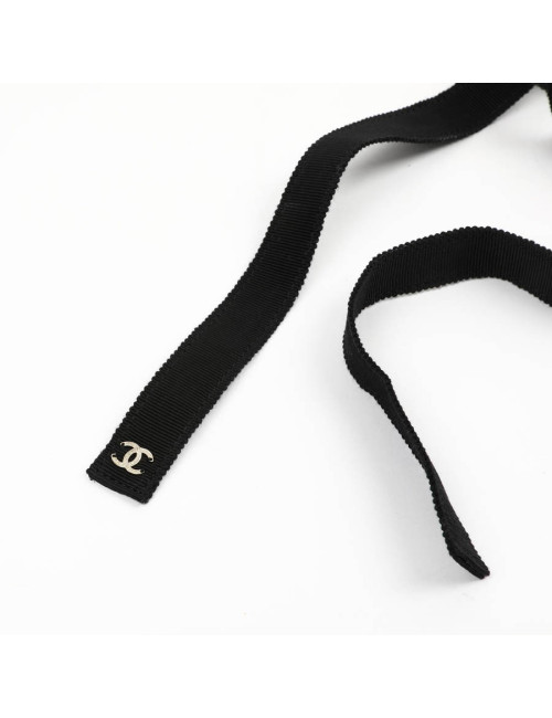 Ceinture CHANEL chaîne dorée entrelacée de cuir noir