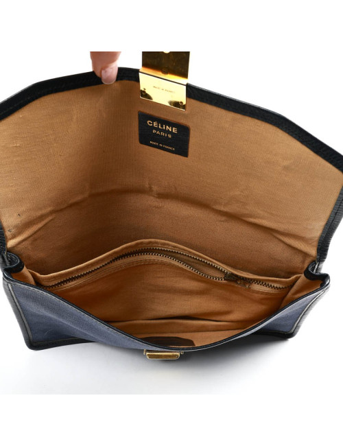 Pochette CELINE lin bleu Vintage