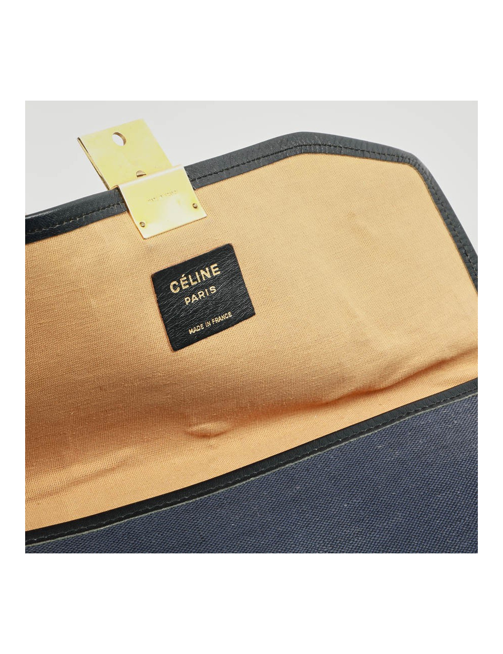 Pochette CELINE lin bleu Vintage