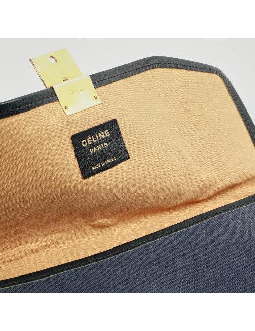 Pochette CELINE lin bleu Vintage