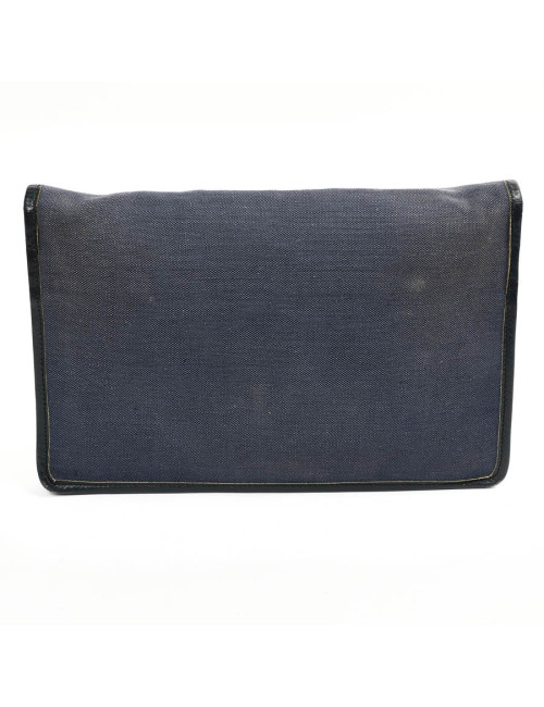 Pochette CELINE lin bleu Vintage