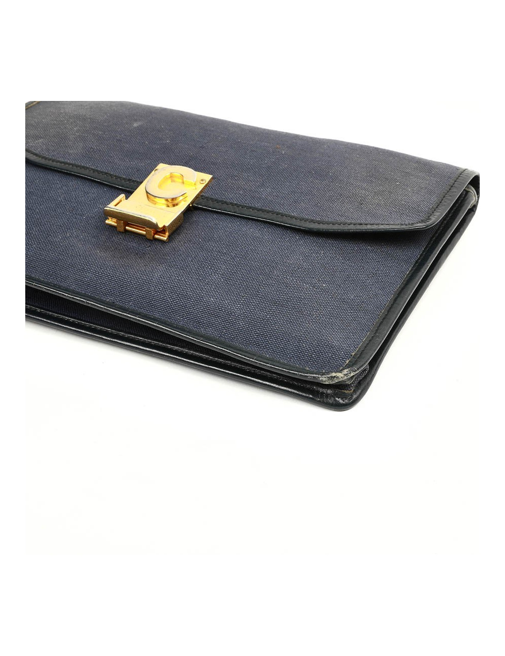 Pochette CELINE lin bleu Vintage