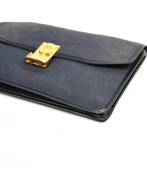 Pochette CELINE lin bleu Vintage