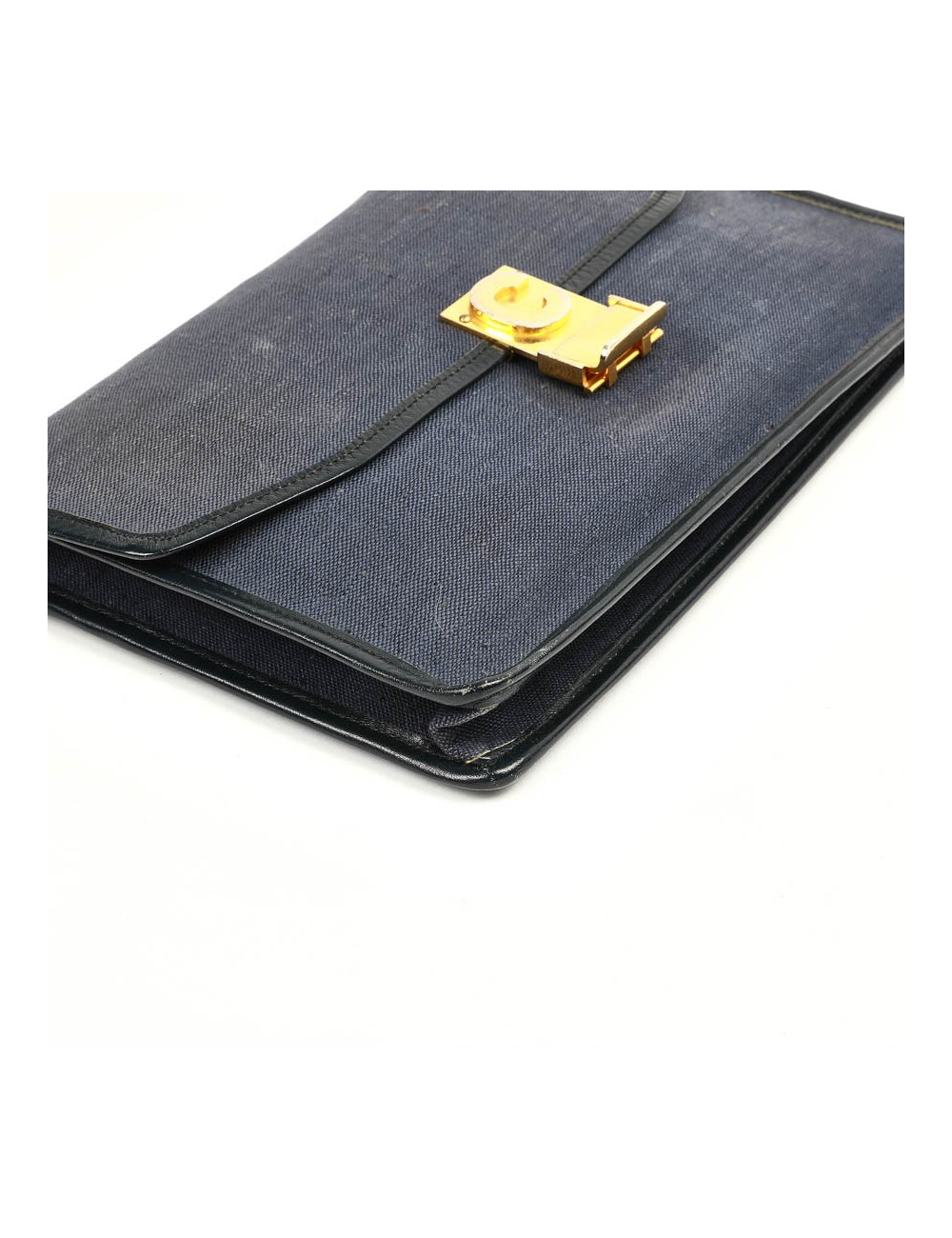 Pochette CELINE lin bleu Vintage