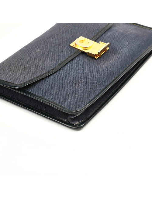 Pochette CELINE lin bleu Vintage