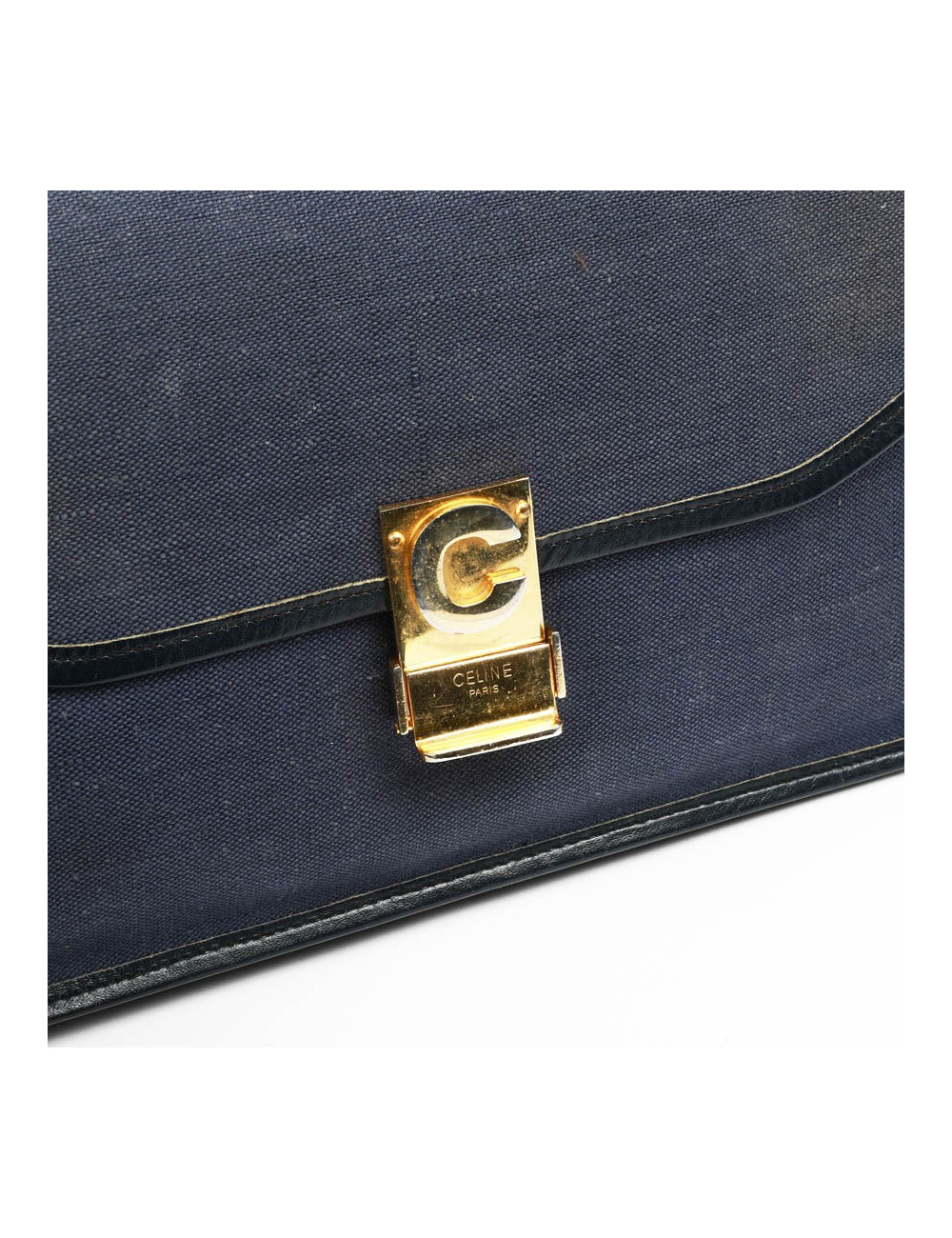 Pochette CELINE lin bleu Vintage