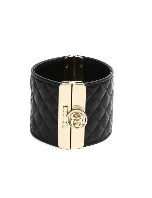 Manchette matelassée CHANEL noire