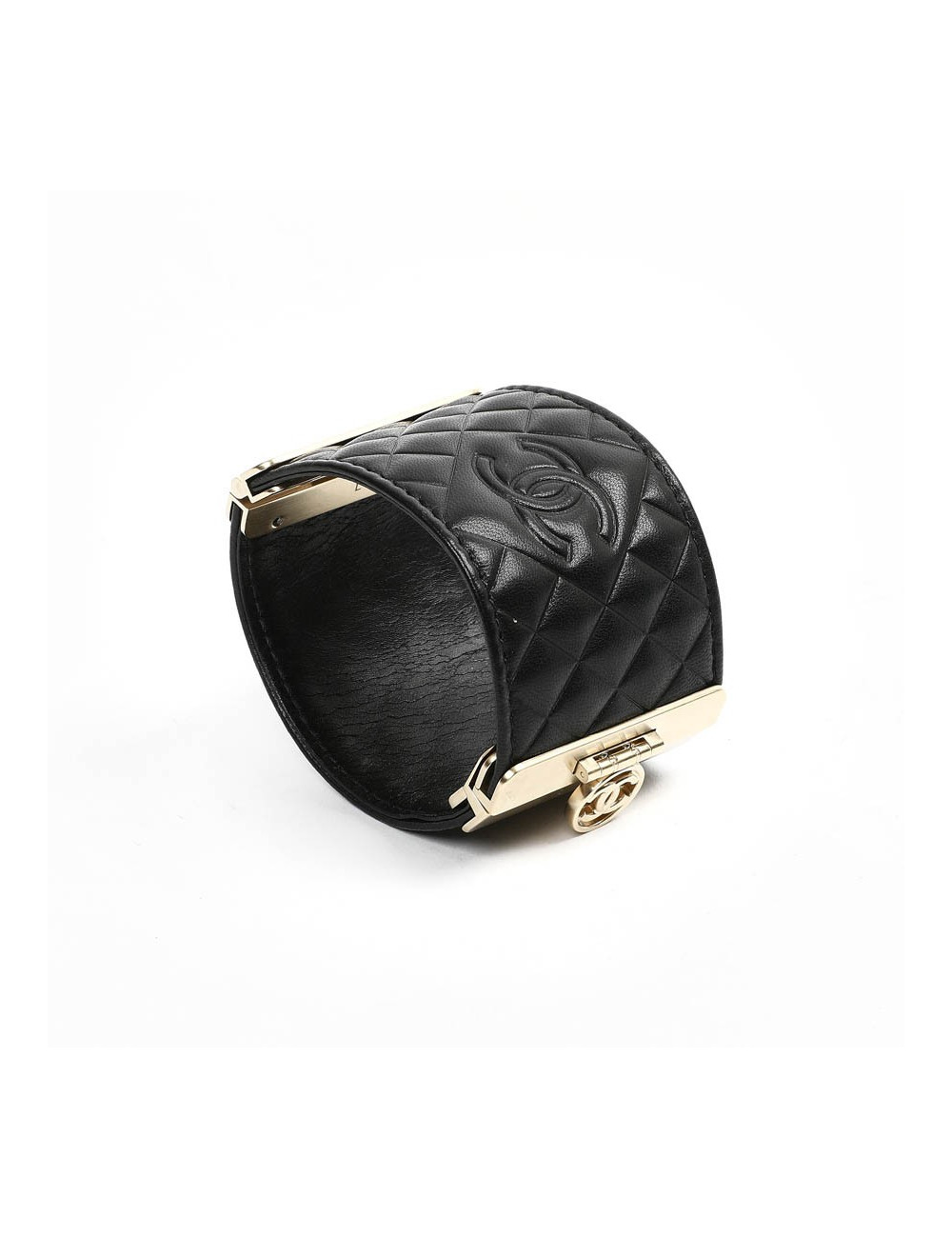 Manchette matelassée CHANEL noire