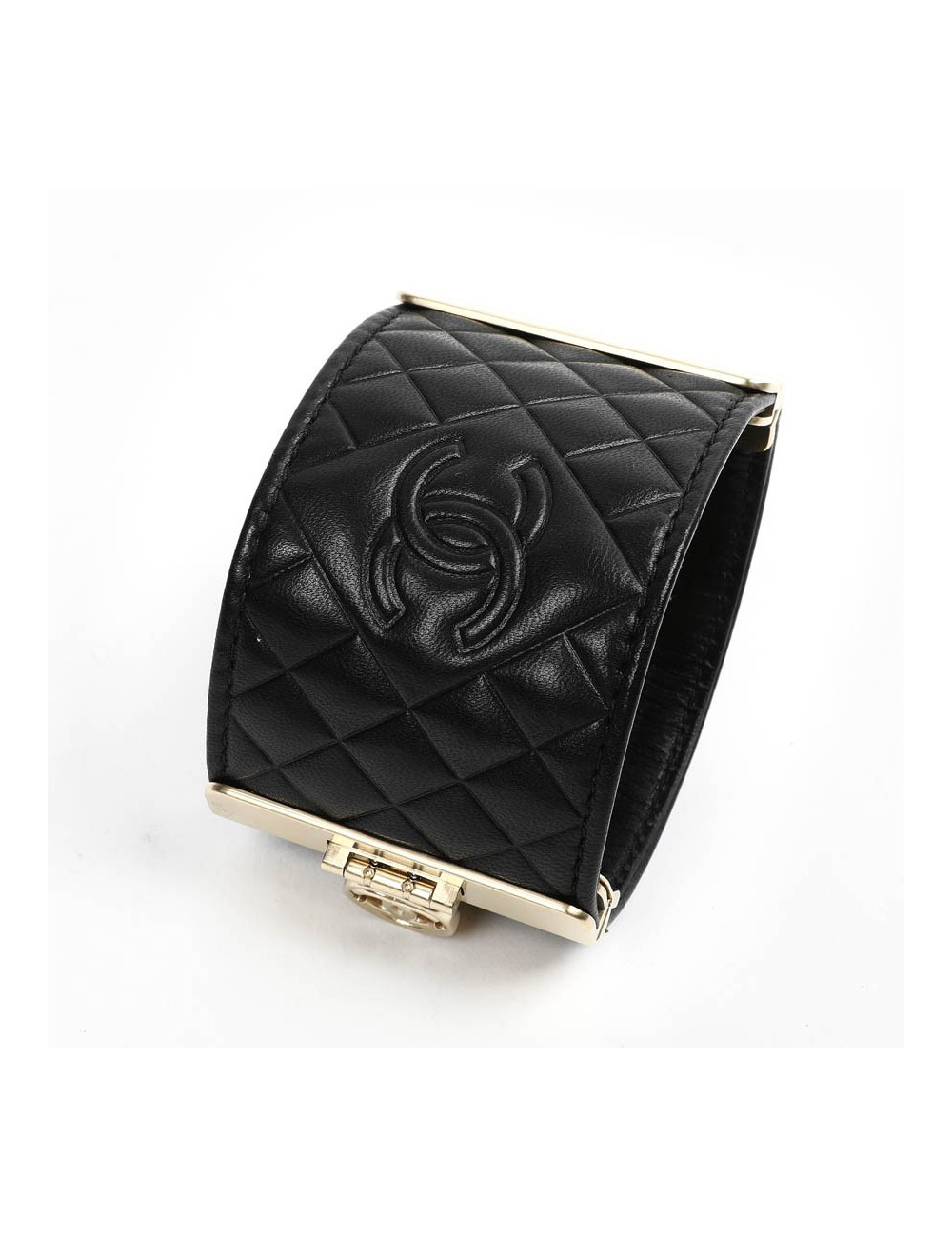 Manchette matelassée CHANEL noire