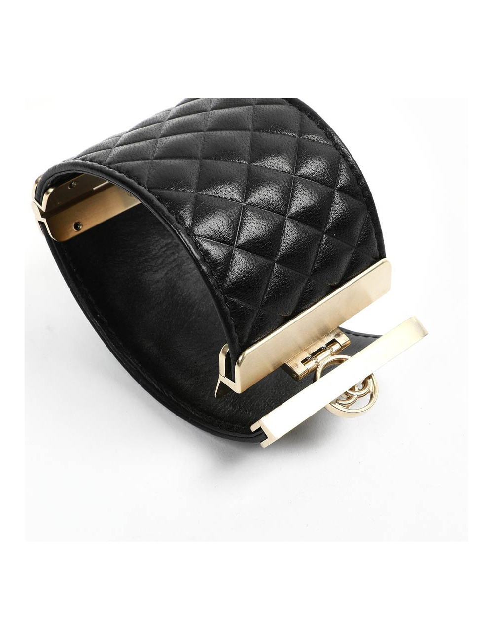 Manchette matelassée CHANEL noire