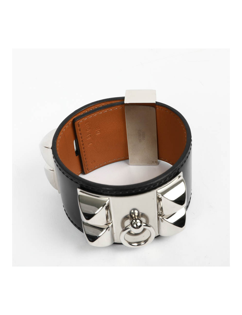 Manchette CDC HERMES cuir box noir