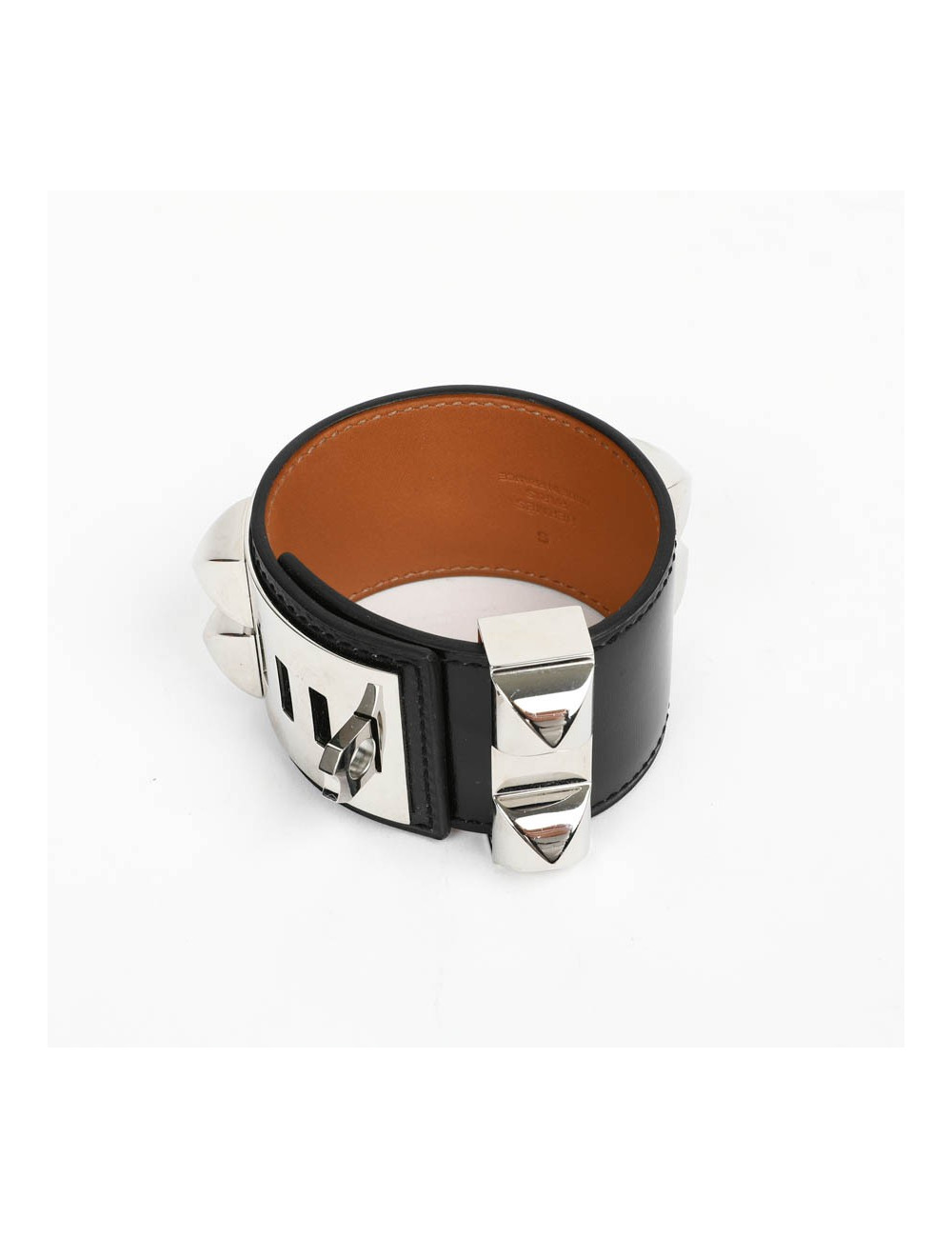 Manchette CDC HERMES cuir box noir