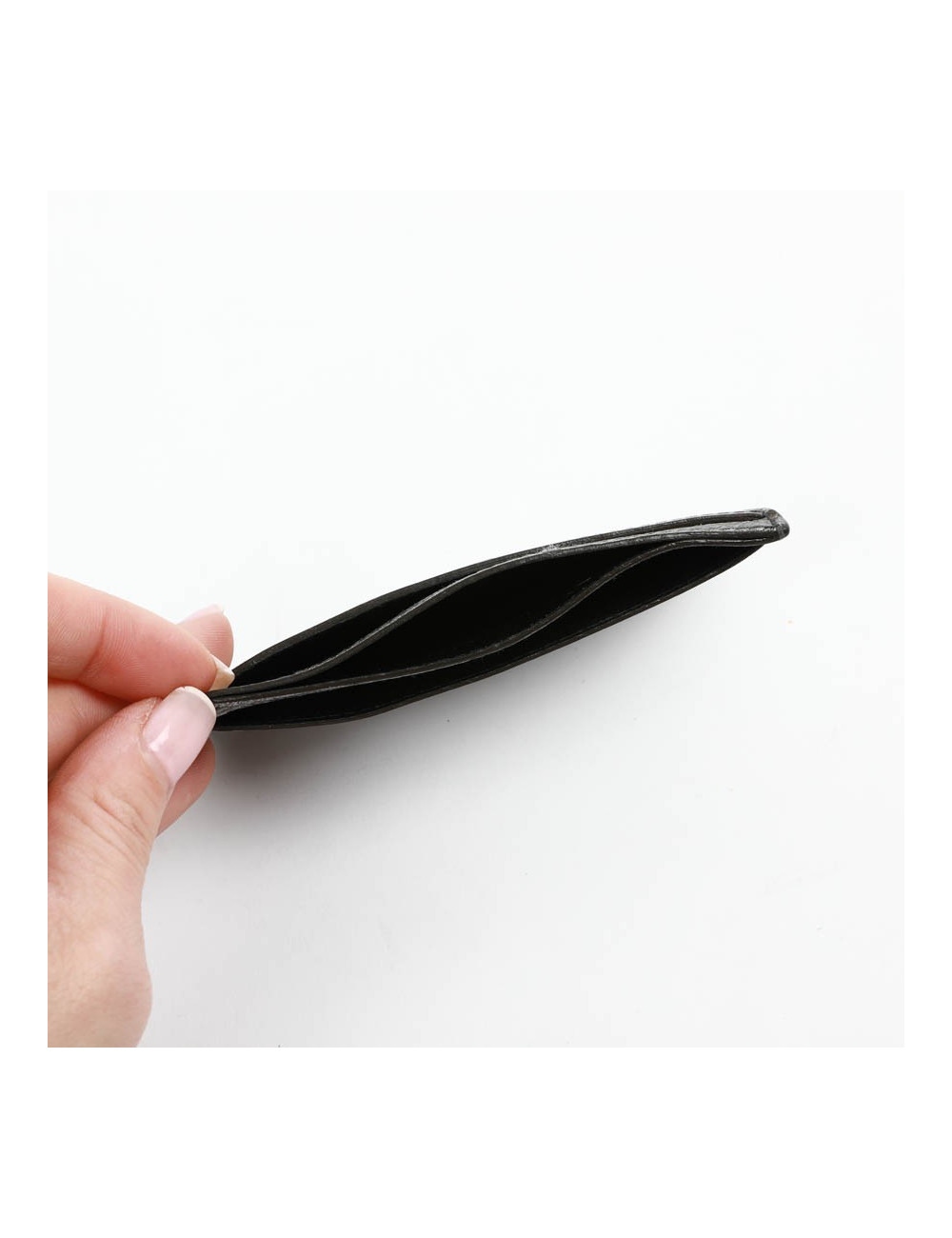 Porte-cartes YSL SAINT LAURENT cuir gris métallisé