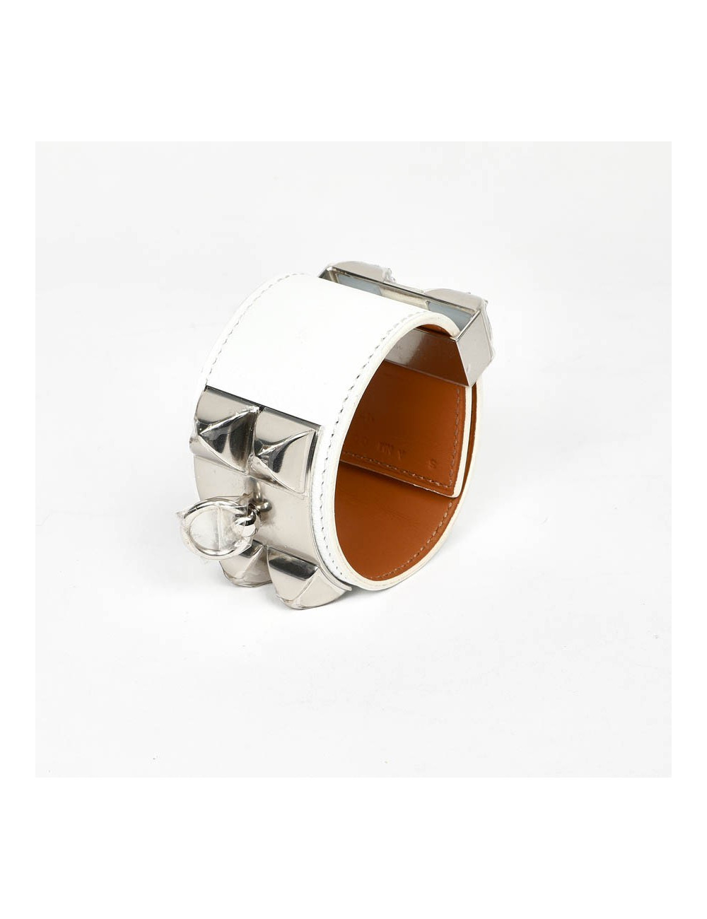 Manchette CDC HERMES cuir epsom blanc 