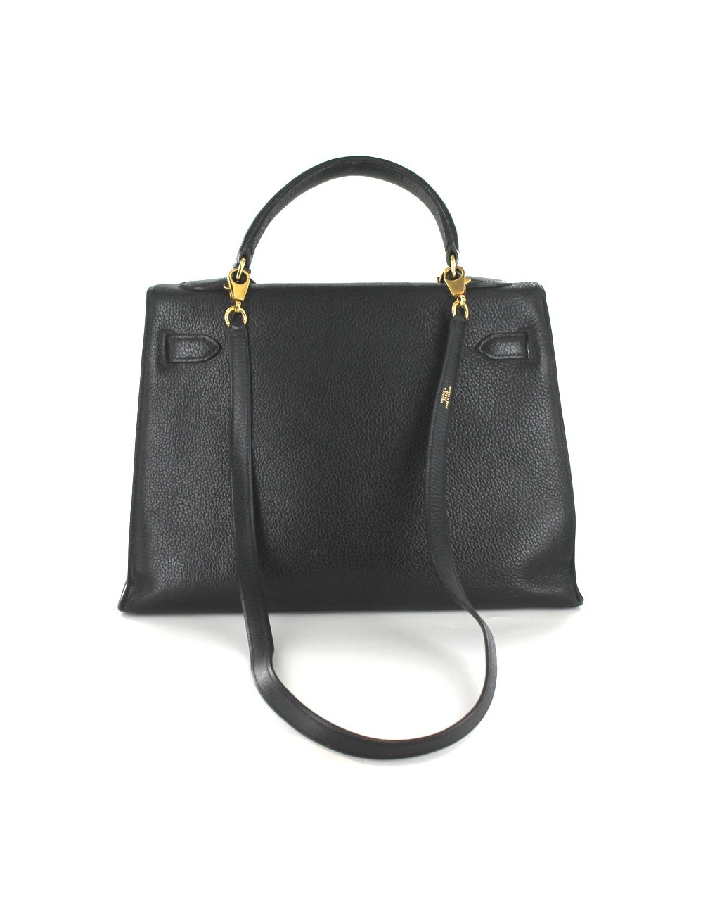 KELLY 32 HERMES en cuir noir