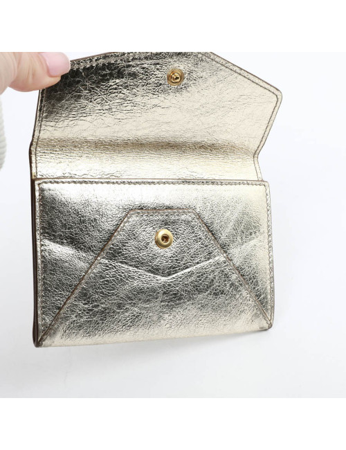 Porte- monnaie YSL SAINT LAURENT cuir doré