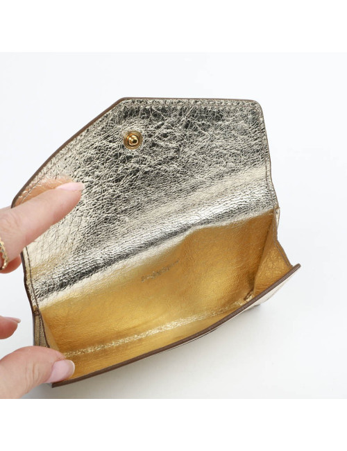 Porte- monnaie YSL SAINT LAURENT cuir doré